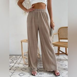 High waist wide leg pants